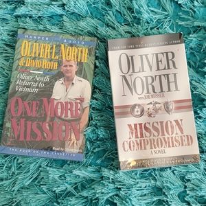 2 sealed Oliver north mission novels on cassettes